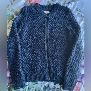 Lucky Brand Blue Wool Alpaca Blend Zip Up Jacket Medium